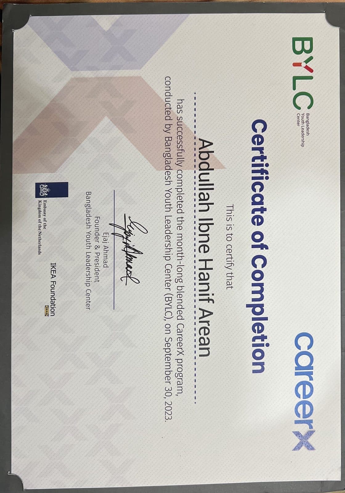 CareerX Program Completion